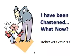 I have been  Chastened… What Now?