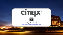 Installing Citrix Receiver