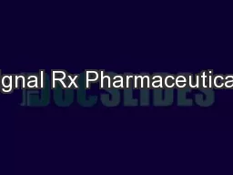 Signal Rx Pharmaceuticals