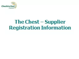 The Chest – Supplier Registration Information