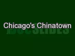 Chicago's Chinatown