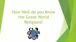 How Well do you Know the Great World Religions?