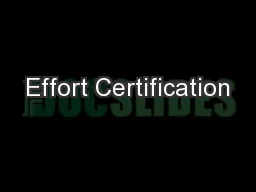 Effort Certification