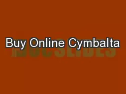 Buy Online Cymbalta
