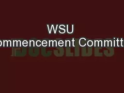 WSU Commencement Committee