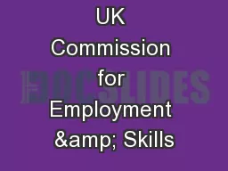 UK Commission for Employment & Skills