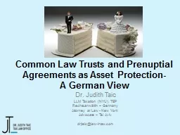 Common Law Trusts and Prenuptial Agreements as Asset