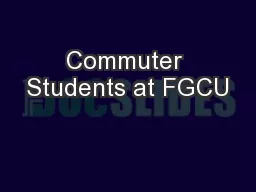 Commuter Students at FGCU