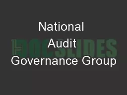 National Audit Governance Group