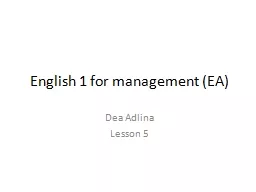 English 1 for management (EA)