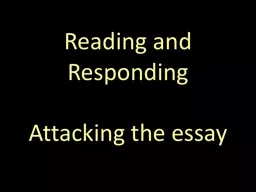 Reading and Responding