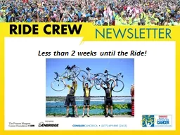 Less than 2 weeks until the Ride!
