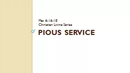 Pious Service
