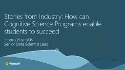 Stories from Industry: How can Cognitive Science Programs e