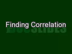 Finding Correlation