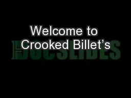 Welcome to Crooked Billet’s