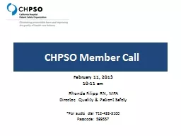 CHPSO Member Call