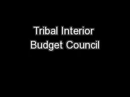 Tribal Interior Budget Council
