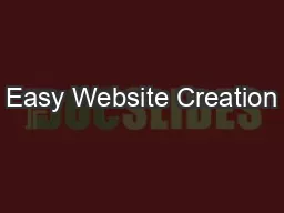 Easy Website Creation