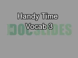 Handy Time Vocab 3