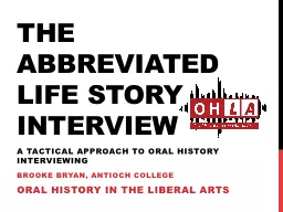The Abbreviated Life Story Interview