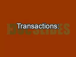 Transactions: