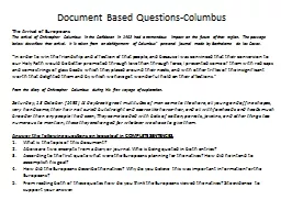 Document Based Questions-Columbus