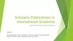 Scholarly Publications in International Academia