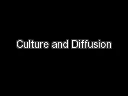 Culture and Diffusion