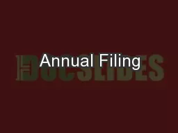 Annual Filing