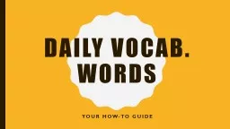 Daily Vocab. Words