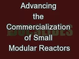 Advancing the Commercialization of Small Modular Reactors