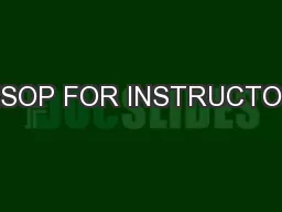AESOP FOR INSTRUCTORS