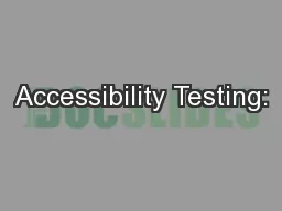 Accessibility Testing: