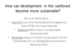 How can development in the rainforest become more sustainab