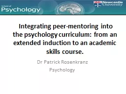 Integrating peer-mentoring into the psychology curriculum