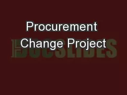 Procurement Change Project