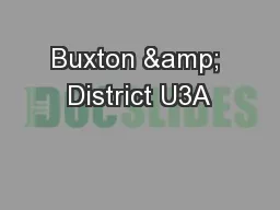 Buxton & District U3A