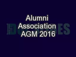 Alumni Association AGM 2016