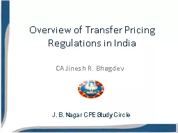 Overview of Transfer Pricing Regulations in India
