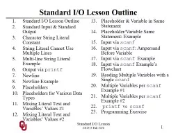 Standard I/O Lesson