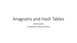 Anagrams and Hash Tables