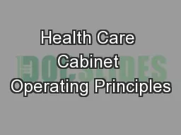 Health Care Cabinet Operating Principles