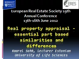 Real property appraisal - essential part based similarities