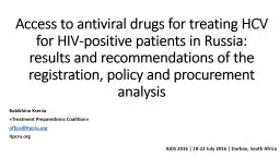 Access to antiviral drugs for treating HCV for HIV-positive