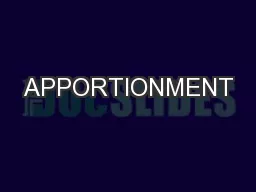 APPORTIONMENT