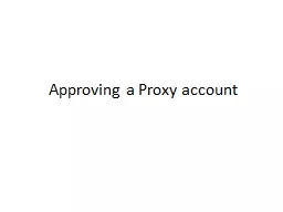 Approving a Proxy account