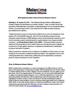 MRA Applauds President Obamas Precision Medicine Initi