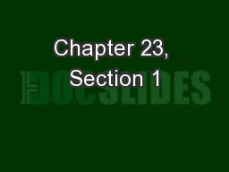 Chapter 23, Section 1