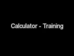 Calculator - Training